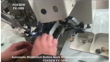 Automatic Invisible Stitch Button Neck Wrapping Sewing Machine FOXSEW FX-589