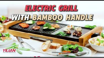 Electric Bamboo Handle Tabletop Grill