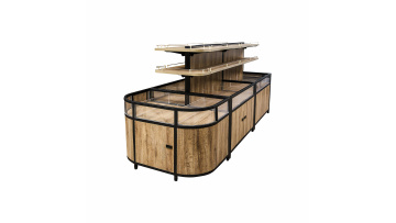 steel and wood shelves
