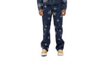 Summer 2023 Top Quality Custom Hip Hop Five-pointed Embroidered Men's Loose High Jeans For Men1