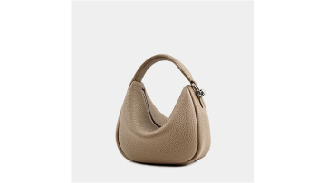 Khaki Classic Cowhide Shoulder Bag