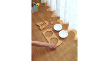 dog bowl stand wood