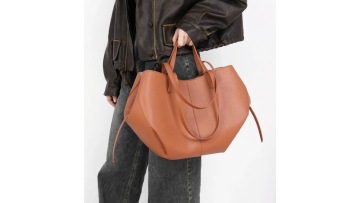 Brown Leather Simple Tote Bag