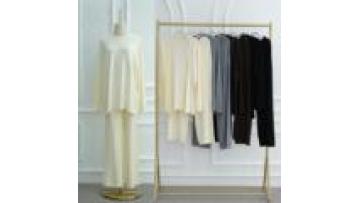 New Release Women Abaya 2 Pieces Wholesale Islamic Clothing Soft Polyester Abaya Set Top Pants Set with Pockets1