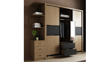 Italian style mdf eco-friendly wood bedroom furniture two-door three-door multi-door wardrobe cheap corner bedroom wardrobe1