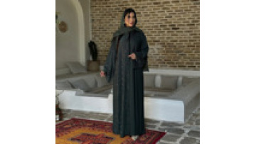 Modest Fashion Muslim Women Open Abayas Arab Elegant Coat Dress Middle Eastern Casual Clothing Hidden Button Plus Size Robe1