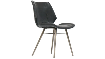 Grey PU leather dining chair