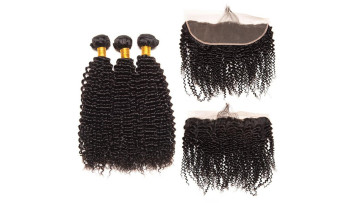 Bundles With Frontal Malaysian Human Hair weft With Closure Lace Frontal With Deep Weave remy hair extension hair Bundles vendor1