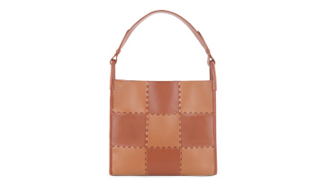 Cube Design Genuine Leather Tote Bag Large Capacit