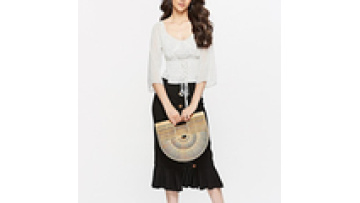 Lady Three Quarter Chemise Femme Loose Blouse Shirts White Crop Top Tunic Female Chiffon Blouse Summer Polka Dot for Women Short1