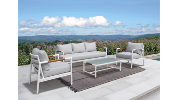 Golden eagle teak wood aluminium sofa 