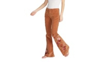 Wholesale Custom Pattern Fashion Bell-Bottoms Pants Embroidery Denim Jeans For Women1
