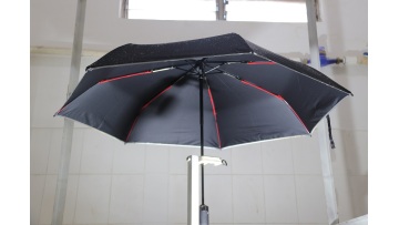 Detailed Close-up of Water Repellent Effect on Umbrella Fabric