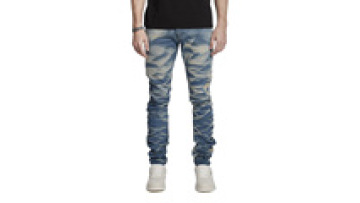 High Quality Design Street Wear High Quality Stacked Denim Pants For Men Faded Color Design1