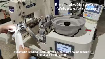 Auto-Feeding Shank Button Attaching Sewing Machine