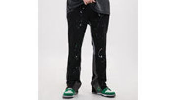 Custom Men Sweatpants Graffiti Mens Wide Leg Trouser Stacked Flared Sweat Pants For Men Slacks1