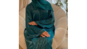 Satin Fashion Trimmed Long Sleeve Party Dresses Galabia Islamic Clothing Muslim Women Jalabiyat Ramadan Open Abaya Kimono1