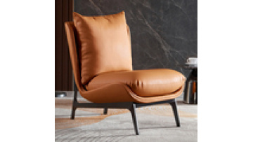 Modern Italian minimalist style lazy single chair sofa chairs for lounge home furniture orange leather leisure chair1