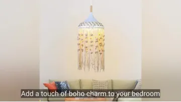 Handmade Macrame Boho Pendant Light for Cozy Bedroom and Living Room Decor1