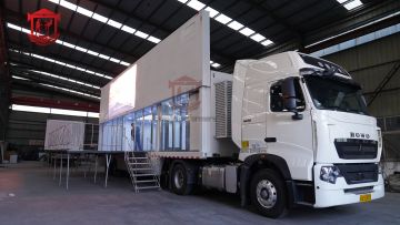 Multifunctional mobile stage trailer