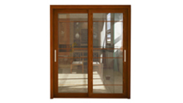 Aluminum wooden cladding glass door outdoor slide doors glass siding glass door system1