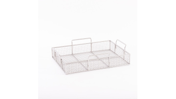 SS304 medical sterilizaiton mesh basket with handle