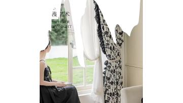 Blackout Chenille Cashmere Ink Print Curtains
