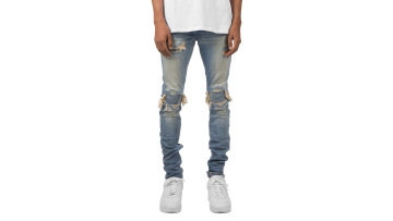 Washed Black Custom Distressed Denim for men stylish Baggy Hole Super Skinny Jeans for Men1