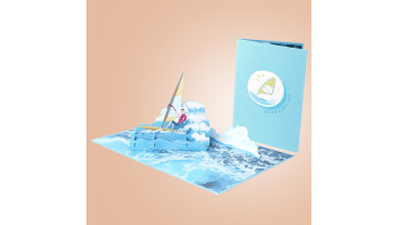 sea wave pop up greeting card