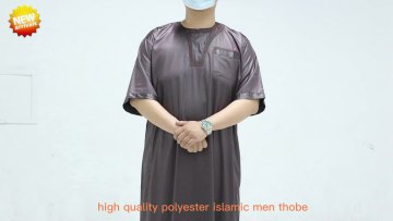 Original Ikaf Round Collar Embroidered Muslim Man Kaftan Abaya Jalabya arabain thobe jubah arab muslim thobe ikaf1