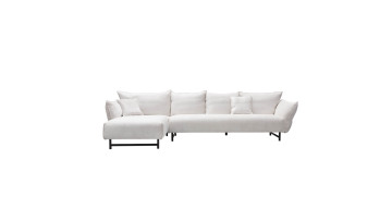 Nordic Light luxury Italian villa arc living room sofa white cashmere sofa small family creative combination sofa set1