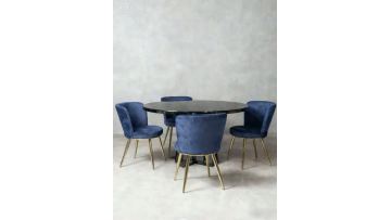 BR-25A29G Modern Accent Chair in Blue Velvet