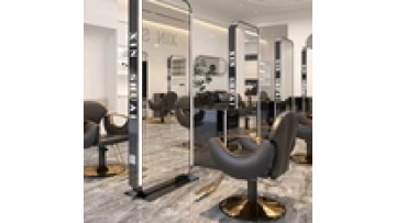 New design with light style modern mounted simple LED wall hotel hair cutting European Barber salon gold mirror1