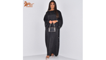 Abaya Dubai 2024 Modest Dress European and American Long Dress With Rhinestone Hood Abaya Frauen Muslimisches Kleid1