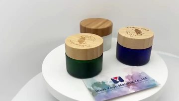 Glass Cream Jar With Bamboo Lid