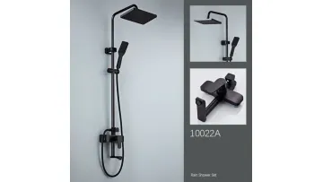 Factory Price Matte Black Shower System Wall Mounted Single Handle Shower Set1
