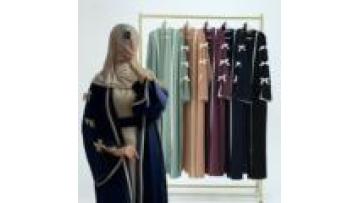Wholesale Islamic Turkey EID Modest Open Abaya Girl Kimono Bowknots Women Muslim Dress Satin Dubai Abaya Dress 20251