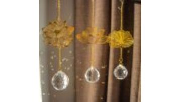 Gold Lotus Hanging Sun Catcher Crystal Rainbow Prism - New Arrivals1