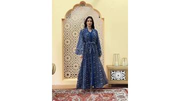 Embroidered Beaded Abaya Set AB445