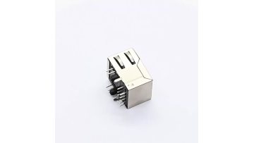 Shielded R/A RJ45 USB3.0 Combo Jack With LED