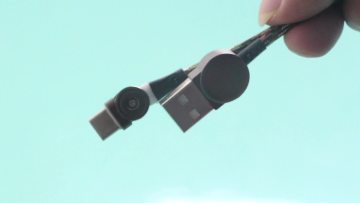 Winding Rotary Data Cable Type-c Data Cable Charging USBC Cable High Quality Zinc Alloy Housing 180 Degree 3A Fast Charging PVC1