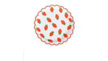Eco-friendly Strawberry Printed Round Paper Plates for Parties1