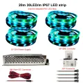 WS2812B WS2812 Kit IndividuaIIy AddressabIe RGB Led Strip Light With Wifi ControIIer SP108E DC5V Led Transformer Power SuppIy