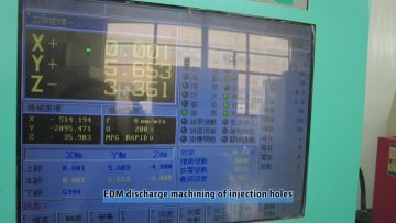 EDM discharge machining of injection