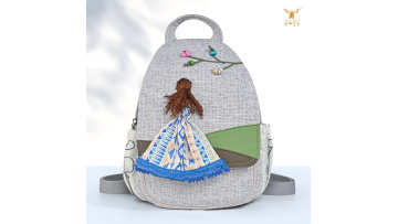 B348-SN cotton and linen backpack
