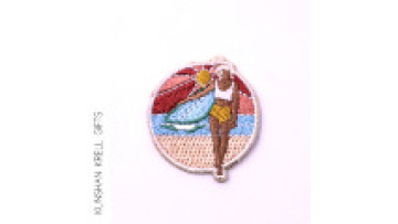 Beach Beauty Round Badge Embroidery Patch1