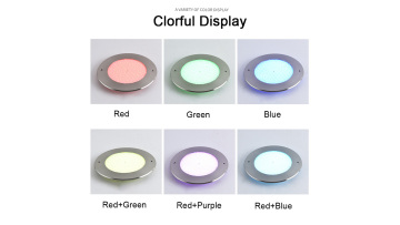 YC260SP all stainless steel led underwater lamp thin hanging wall type RGB colorful remote control swimming pool light