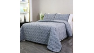 Foil printing embroidery velvet bedspread marbling design quilting bedspread set by velvet fabric1