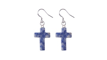 Cross Stone Pendant Dangle Earring-SE1030