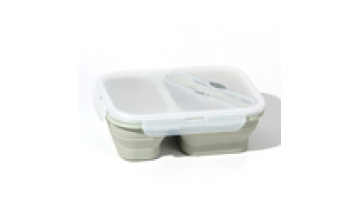Wholesale Bpa free food grade silicone folding lunch box foldable bento box set collapsible food storage container1